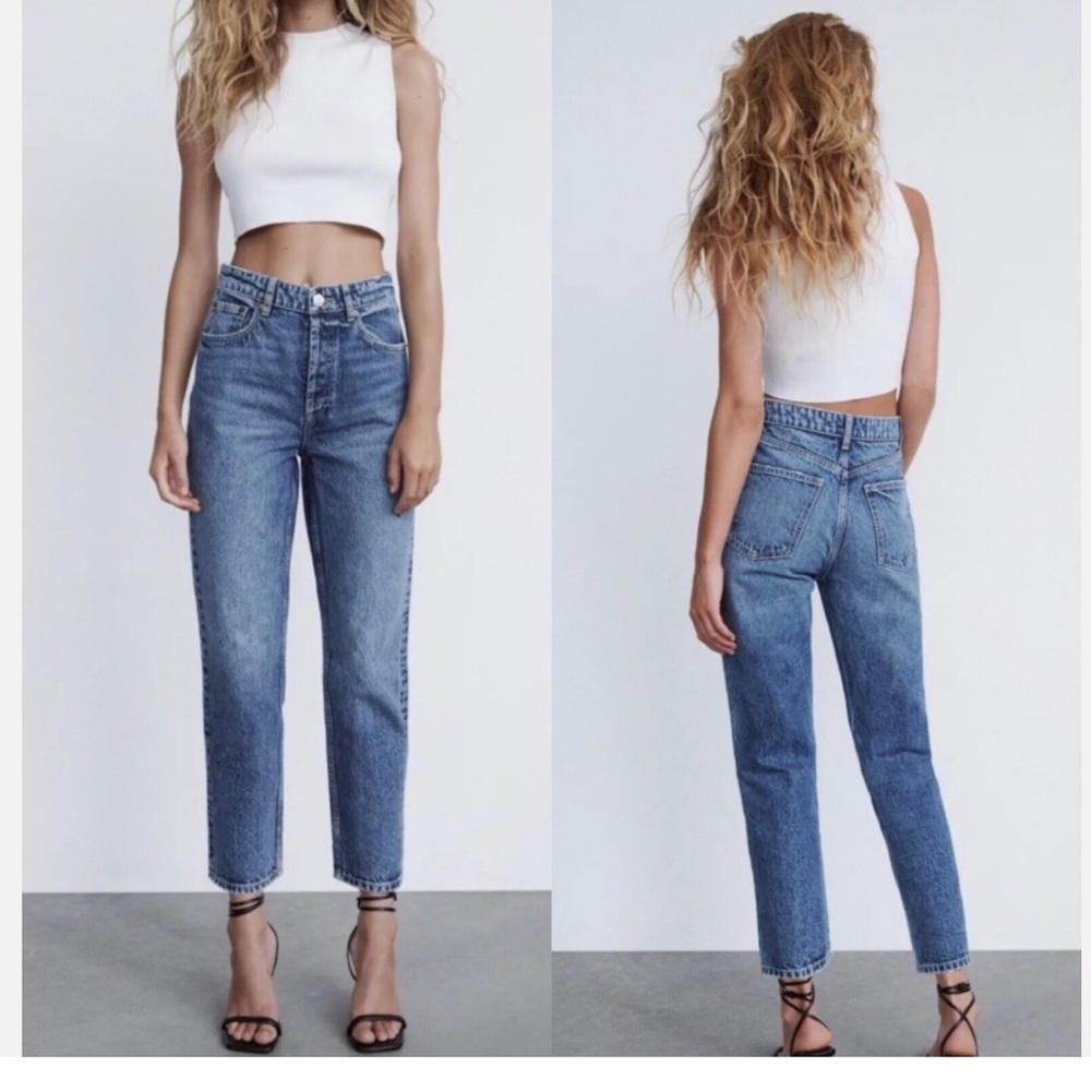 🌹HOST PICK🌹 ZARA HIGH WAIST JEANS / SIZE 6/ NEW CONDITION - Picture 1 of 10
